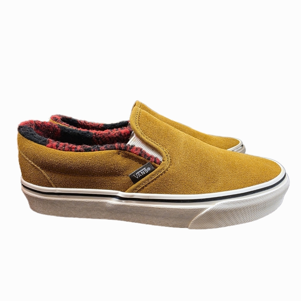 Vans Men's Tan Suede Slip-On Shoes - Picture 3 of 6